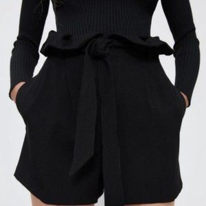 NWT PAPER BAG HIGH-WAIST SHORTS